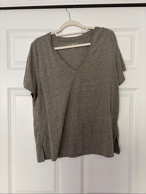 Lucky Brand Heathered Taupe V-Neck Tee - Neutral Taupe